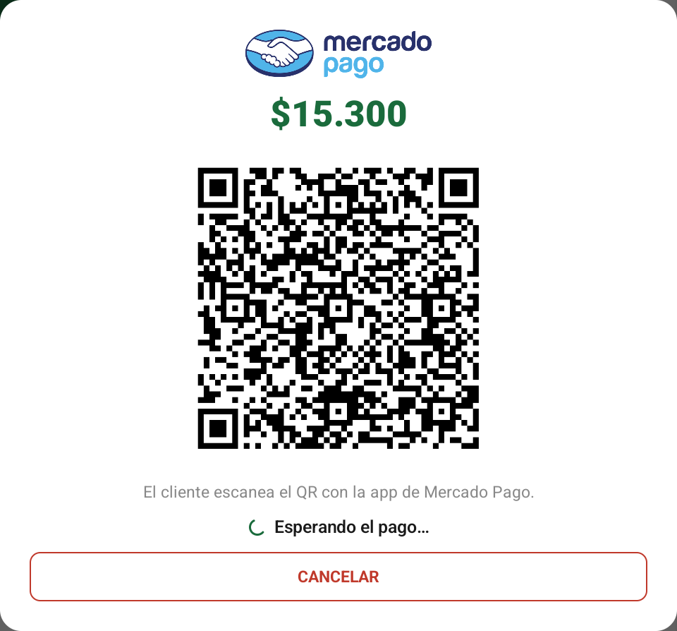 QR de Mercado Pago generado en Cajita POS